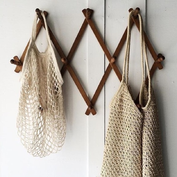 Handbags - French Cotton Market Net Tote/Bag/Lt Natural/Short